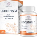 Urolitina A Supplemento 1500MG Plus Proteine di Riso Marrone, per Esercizio Performance & Supporto Mitocondriale, Senza Glutine, 60 capsule