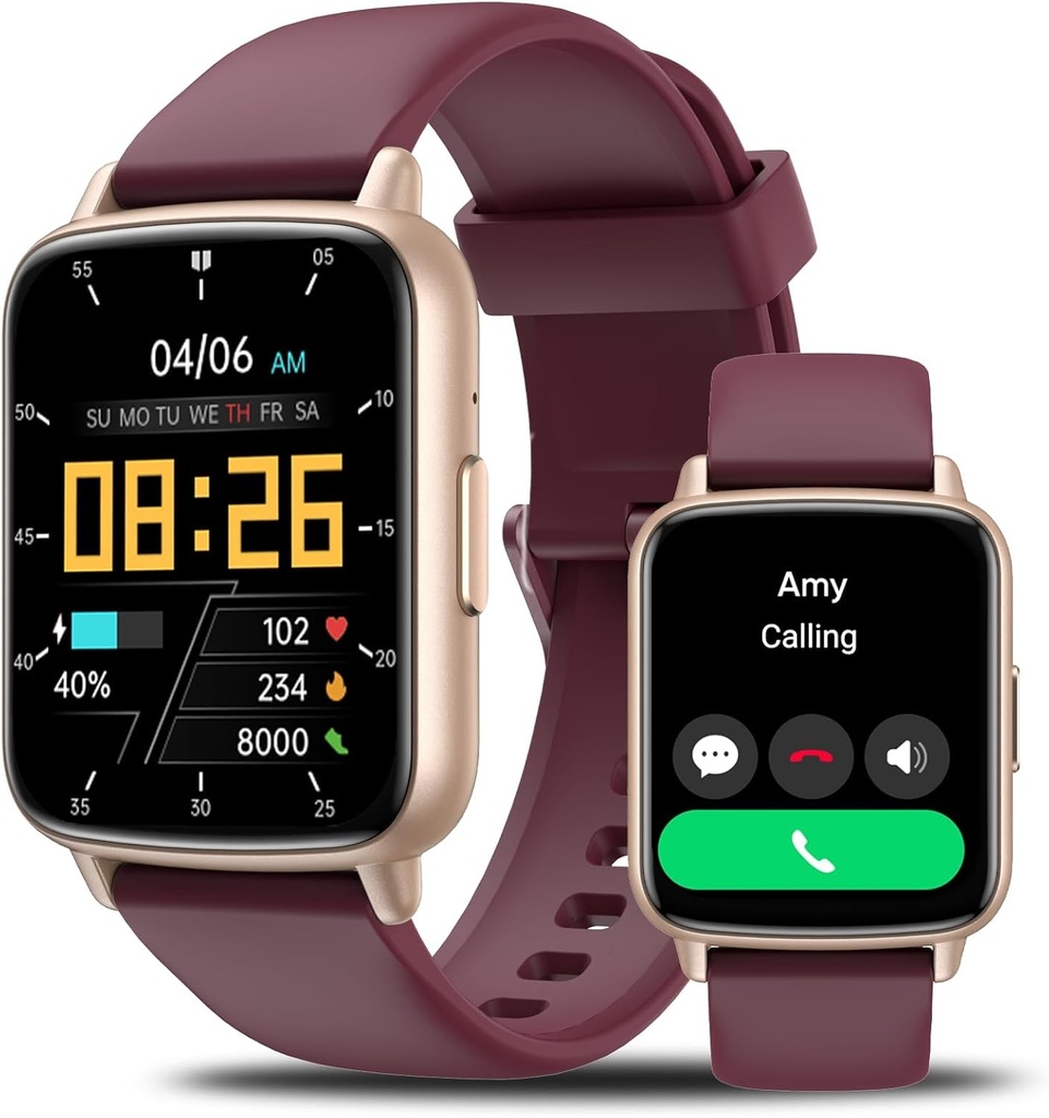 Smart Watch for Men Women-46mm HD AI Voice Assistant Smar twatch (Answer/Make Calls), Heart Rate Tracking, Sleep Monitor, Fitness Tracker, per Android iPhone Samsung Compatibile IP68 Smartwatch