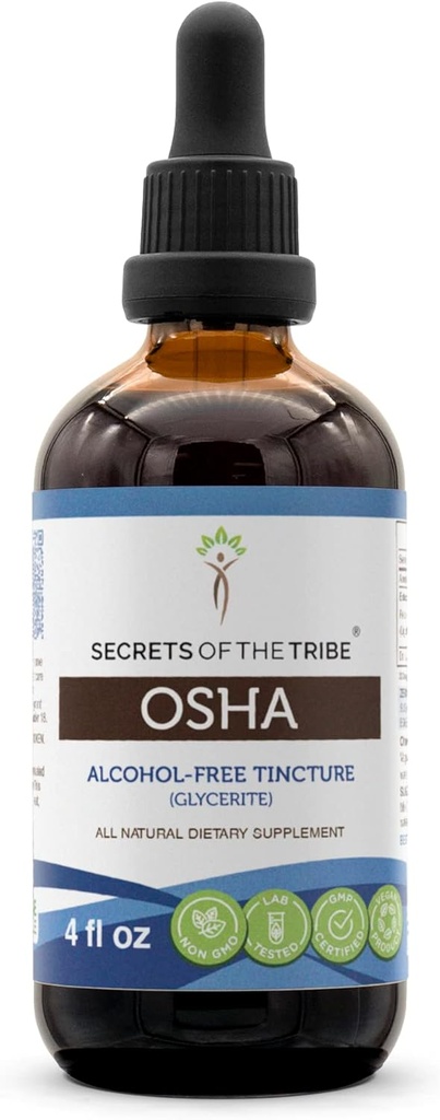 Segreti della Tribe OSHA Alcohol-Free Liquid Extract, Responsabile farmed OSHA (Ligusticum porteri) Dried Root 4 FL OZ