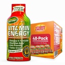 Vitamin Energy Immune+ Extra Strength Energy Shot Fruit Punch 48 Pack, 260mg Natürliche Koffein, B-Vitamine, Citicoline, Grüner Tee, Immunität und Fokus Unterstützung, Zero Sugar, Gluten-Free 1.93 fl oz