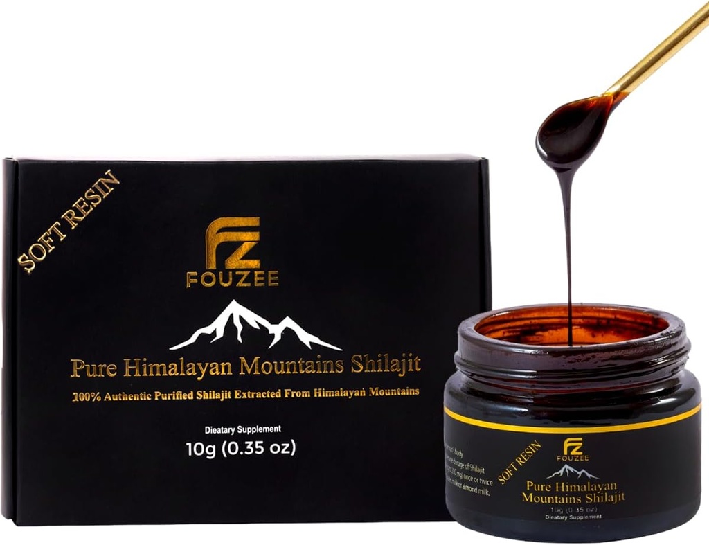 Pure Himalayan Shilajit — Trace Mineral Supplement für Damen und Herren — All Natural & Authentic Shilajit Resin in Amber Glass Bottle — Fulvic Acid for Energy Boost & Immunity (10 Gramm)