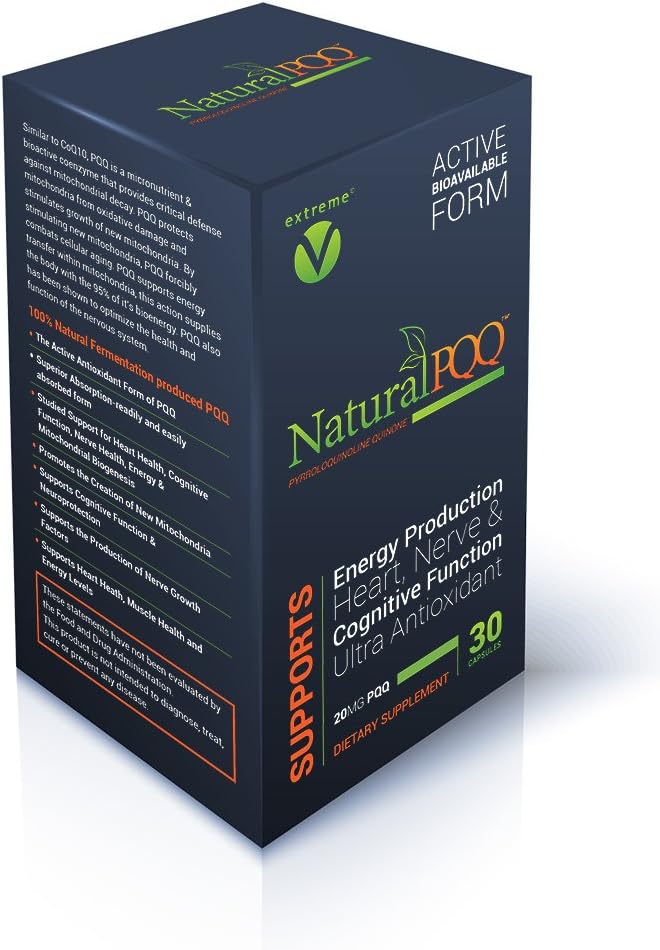 NaturalPQQ - Énergie cellulaire pour le mode de vie actif - 20mg PQQ, Biogenèse Mitochondriale