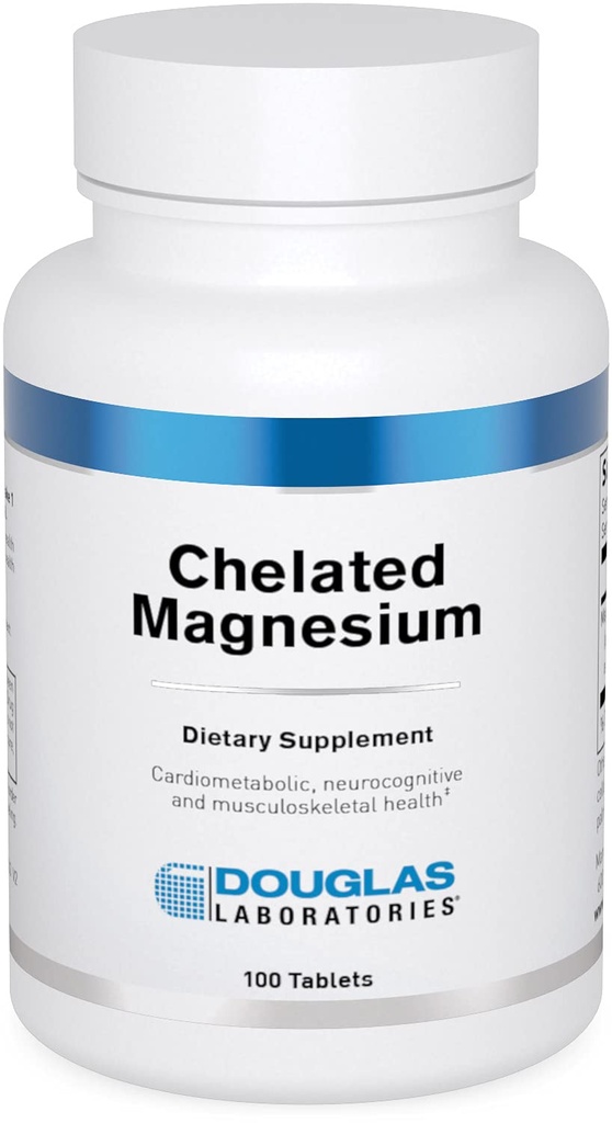 Douglas Laboratories Chelat Magnesium | unterstützt Energiemetabolismus, Herz, Skelettmuskeln und Nervensystem | 100 Tabletten