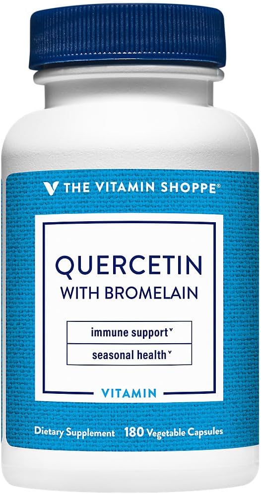 Das Vitamin Shoppe Quercetin mit Bromelain, Antioxidans, das einen gesunden Immun für alle Jahreszeiten unterstützt (180 Kapseln)