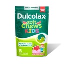 Dulcolax Kids Saline Laxative Soft Chews, Laxatifs sans stimulants, Relief de constipation doux pour les enfants, Tabouret assoupli, Saveur de pastèque, Hydroxyde de magnésium 1200 mg, 15 Compte