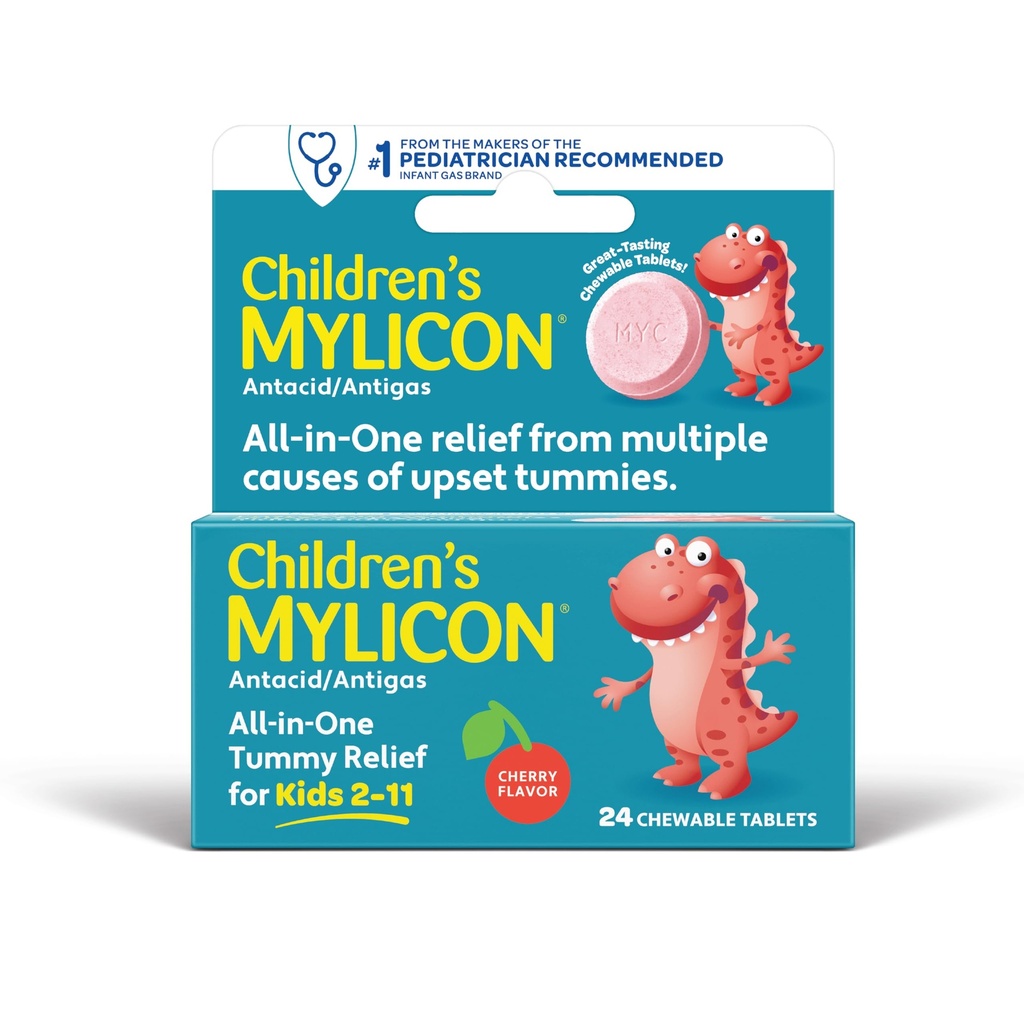 MYLICON Kinder-Tommy Relief für Kinder, 24 Kirschen Flavored Chewable Tablets