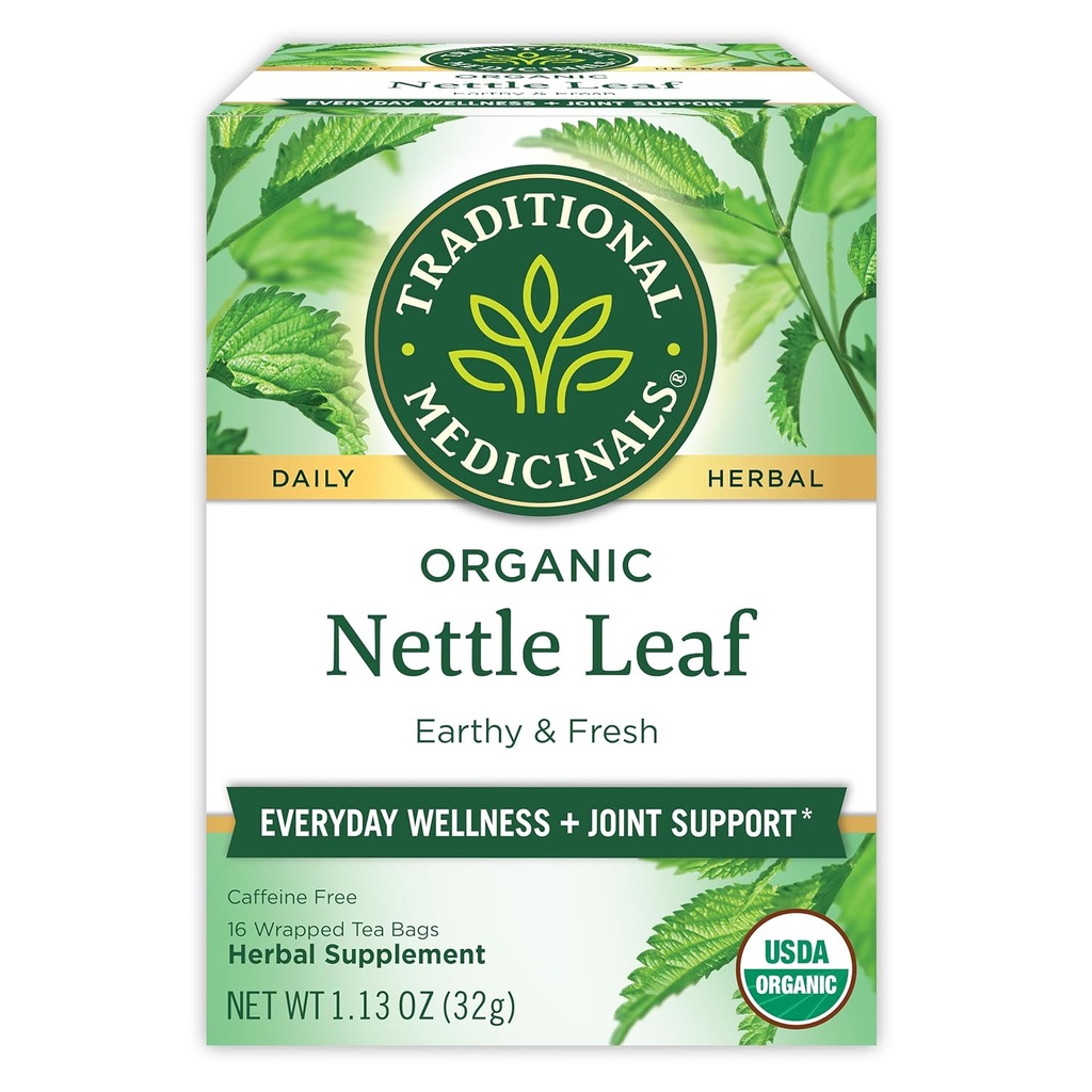 Traditionelle Medicinals Organic Nettle Leaf Kräutertee, Unterstützt Joint Health & Overall Wellness, (Pack von 1) - 16 Teebeutel