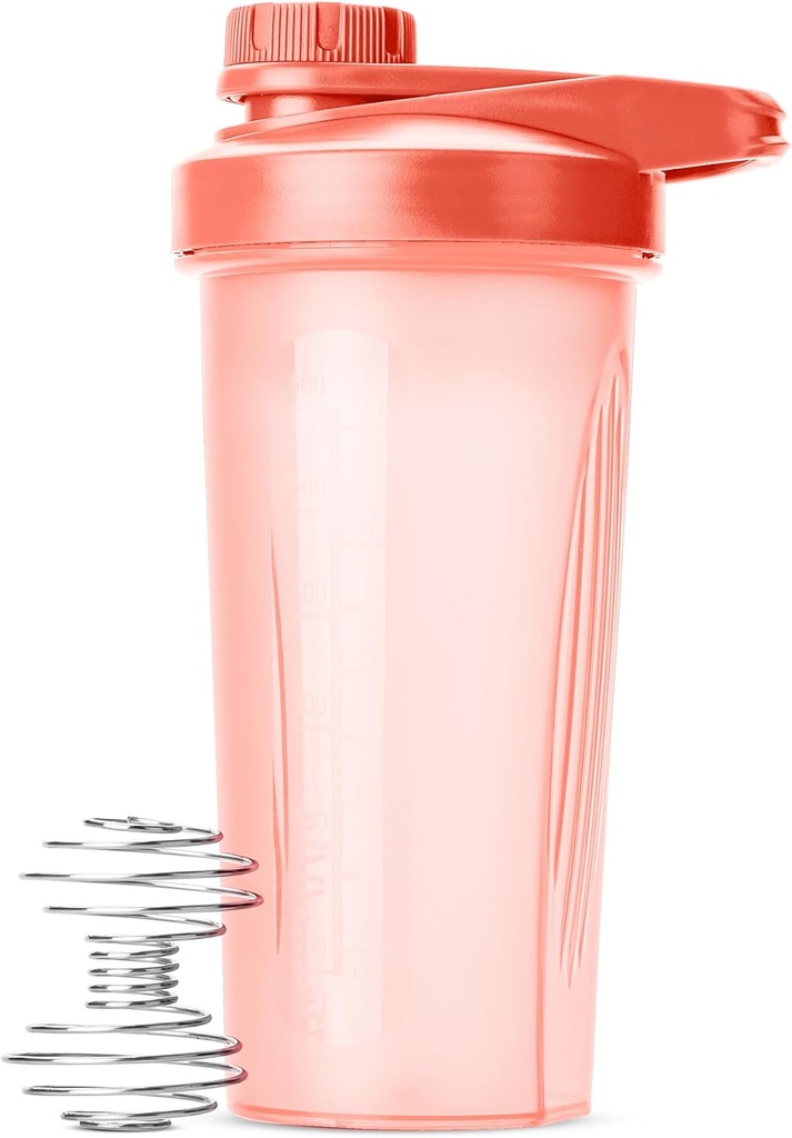 Mr. Pen- Shaker Bottiglia per miscele di proteine, 28 oz, Coral Pink con tappo di torsione e filo palla di Whisk, Mixer Cup per Shakes