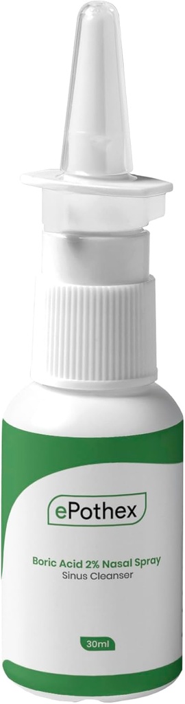 Acido borico 2% Spruzzo nasale - Liquidi Passaggi aerei - Fornisce supporto per le sfide del seno stagionali e cronici - 30ml