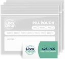 LivaClean 425 Poignées de pilules d'épaisseur améliorée pour le voyage - Sacs à pilules, Sac de médecine pour le voyage