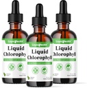 LIQUIDHEALTH gouttes de chlorophylle liquide - Désodorisant interne, antioxydants, détox hépatique, soutien immunitaire, soulager la mauvaise respiration, réduire l'appétit, collagène pour la santé des cheveux et de la peau - végétalien, non-OGM (3 pack)