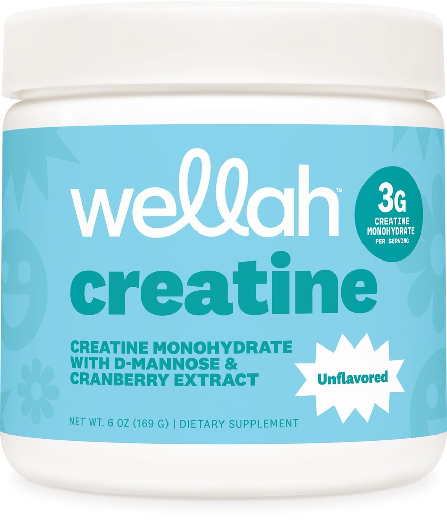 Wellah Creatine für Frauen (50 Servierungen, Unflavored) - Kreatin Monohydrat mit Dandelion & Cranberry Extract