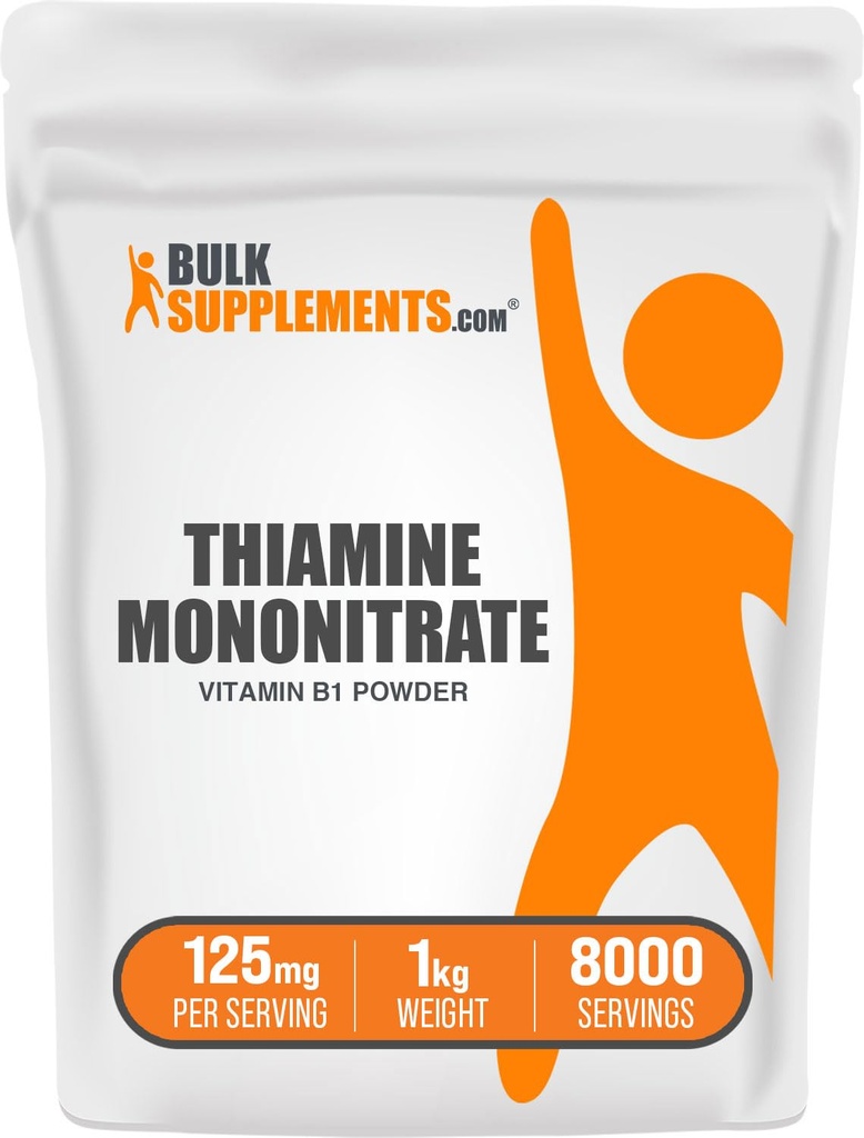 BulkSupplements.com Thiamin Mononitrate Pulver - Vitamin B1 Pulver, Thiamin B1 Supplement - B1 Vitamine, Glutenfrei, 125mg pro Servierung, 5kg (11 lbs) (Pack mit 5)