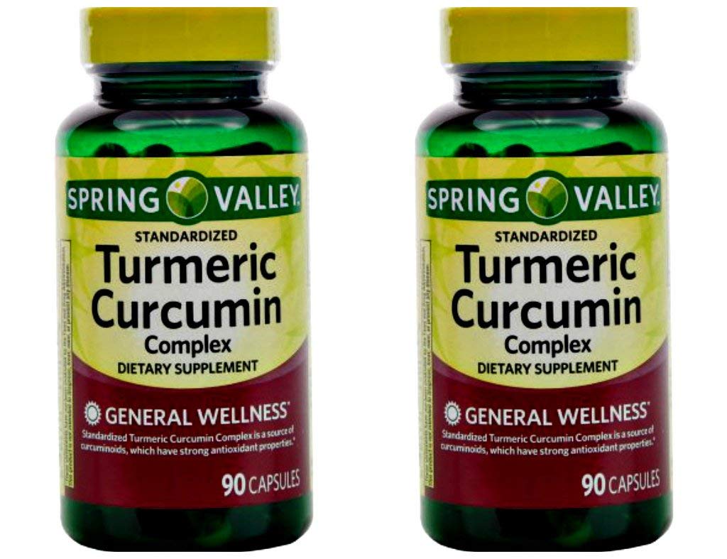 Spring Valley Standerdized Complex Turmeric Curcumin Nahrungsergänzung Kapseln, 500 mg, 90 Graf, 2 pk
