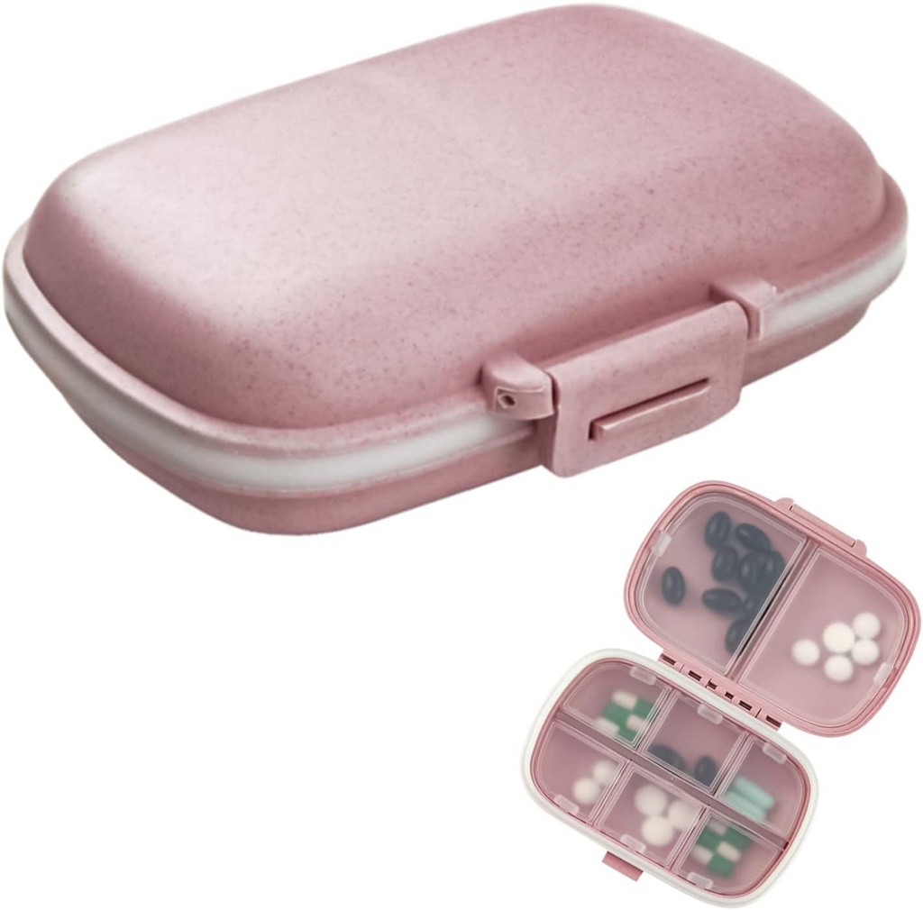 1Pack Travel Pill Organizer, 8 scomparti Portatile Pillola Case, Piccolo Pillola Box per Pocket Purse Portable Medicine