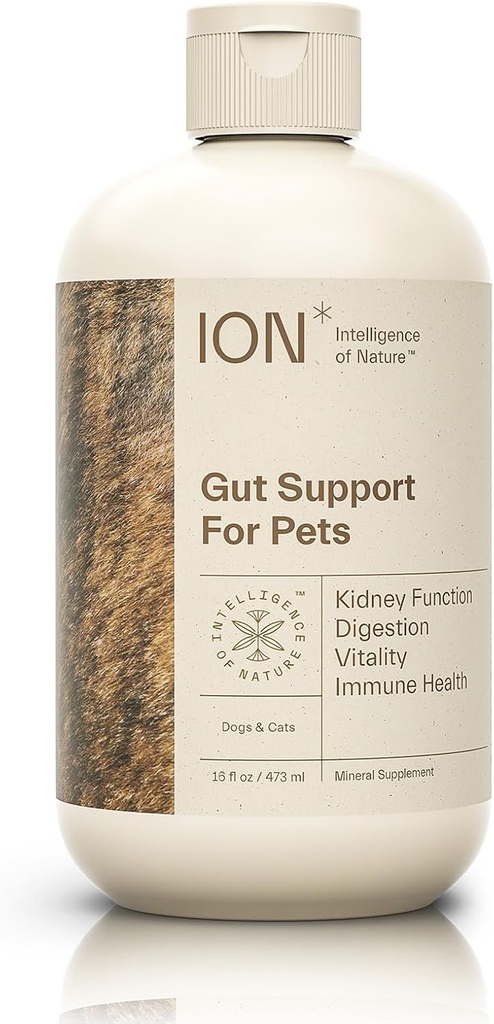 ION* Intelligence de la nature Gut Support pour les animaux - Probiotiques liquides gouttes Alternative pour les chiens et les chats, santé digestive pour les chiots, la peau et la santé des cheveux - 16 fl oz (paquet de 1)