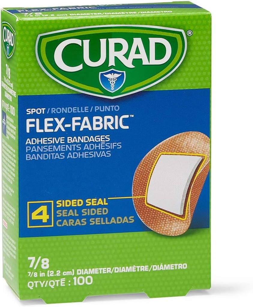 Curad Flex Fabric Spot Klebebänder, Bandage Durchmesser ist 7/8" (Box von 100)