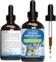 Pet Wellbeing Thyroid Support Gold for Cats - Supporta la funzione sana della ghiandola tiroidea in gatti, Metabolismo normale, Bugleweed, Balm limone - Integratore erbario-formulato Veterinaria 4 fl oz (118 ml)