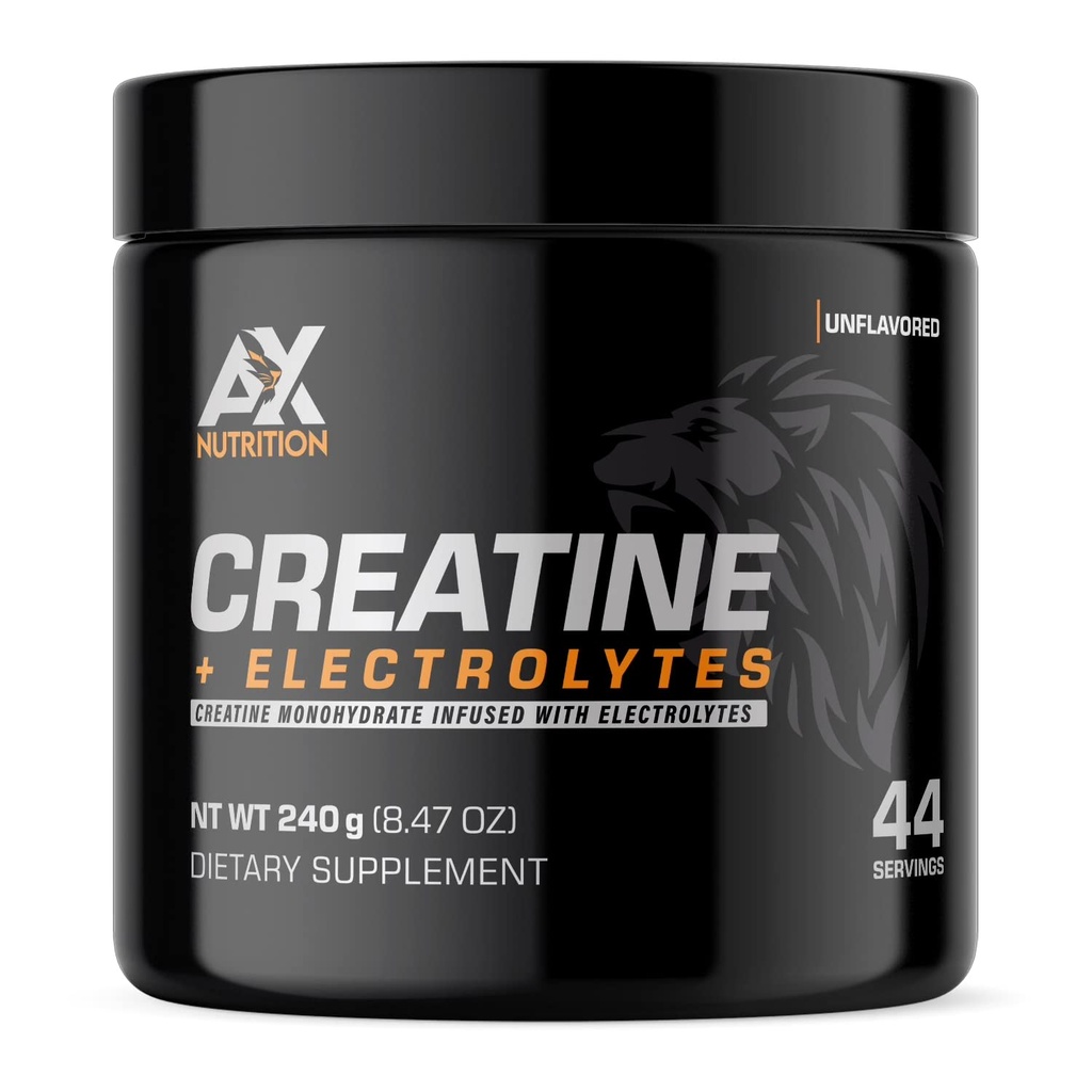 Creatine + Electrolytes 240 g , 100% pure Créatine monohydratée infusée avec Electrolytes , soutenir la croissance musculaire tout en restant hydraté , 44 portions