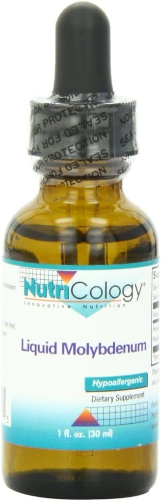 Supplemento di molibdeno liquido di Nutrizione - Supporto di Metabolismo di zolfo, 25mcg per goccia, acido urico, minerali di trace, gocce liquide - 1 Fl Oz