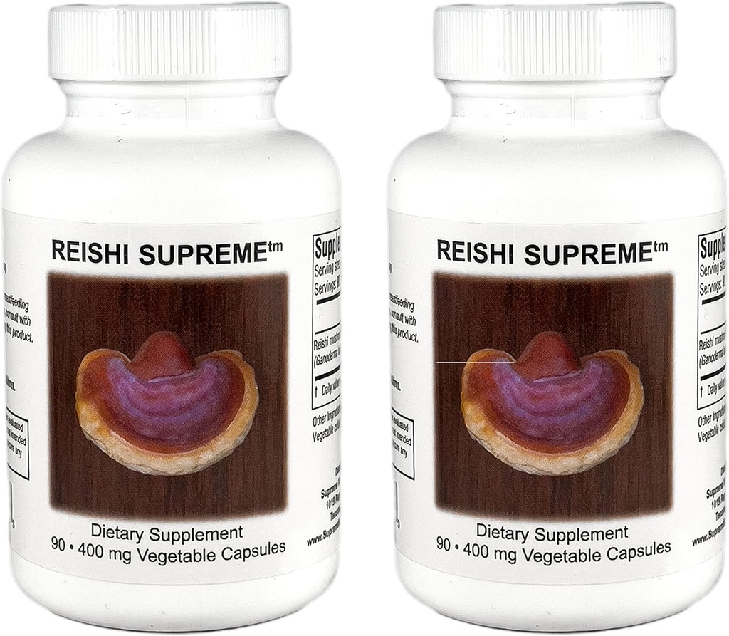 Supreme Nutrition Reishi Supreme, 90 Pure Reishi Mushroom Capsules végétariennes