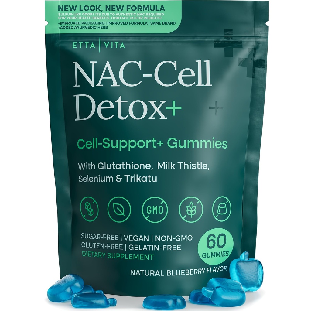 Zucchero-Free NAC Gummies, N Acetyl Cysteine Supplement with Milk Thistle, Glutathione, Trikatu & Selenium, Supplemento per energia, Respiratory Health, Liver Detox & Cleanse, Rene, Supporto antiossidante