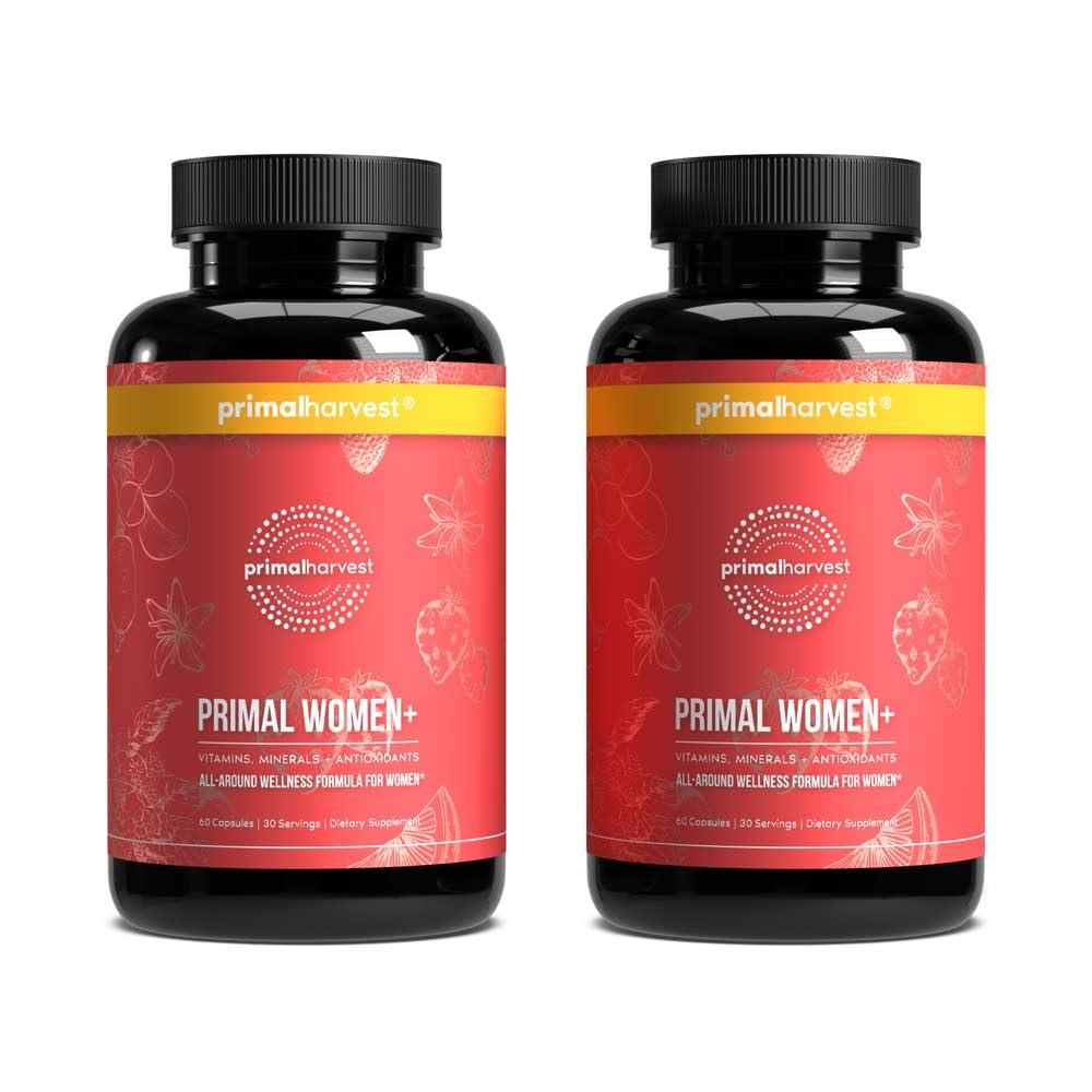 Raccolto primario Multivitamina per le donne Vitamina A, Vitamina C, Vitamina D ed E, Vitamina B12, B6, Biotina, Integratori di zinco, 60 capsule (Donne 2 Pack)