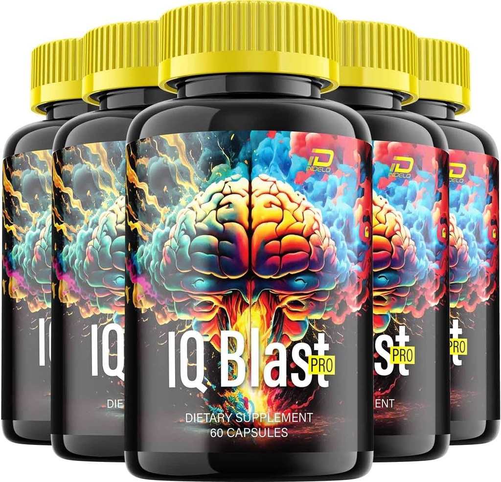 IQ Blast Pro Brain Supplement Capsules – IQBlast Pro All-Natural Formula di massima resistenza per migliorare la memoria e le pillole di messa a fuoco, IQ BlastPro Supporto e Recensioni (5 Pack – 300 capsule)
