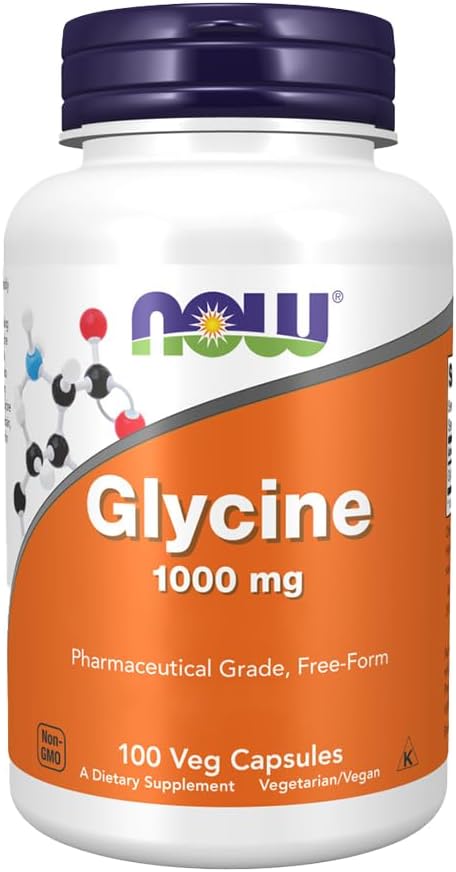 NOW Glycine 1000 mg,100 Veg Capsules