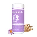 UpNourish Bio Ashwagandha Safran Suppléments avec Probiotiques - Stress Relief, Mood Enhancer, Calme Happy Pills Support Fatigue Focus Clarity avec L-Theanine, Rhodiola, 30 Capsules Vegan