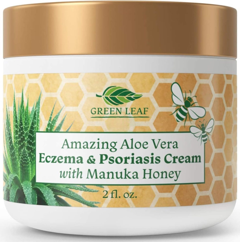 Manuka Honig Eczema Creme Feuchtigkeitsspendende Lotion Behandlung für Psoriasis Relief - juckend, trockene Haut Rash Salbe - beruhigende Feuchtigkeitscreme für Baby, Kinder, Erwachsene - hohe Festigkeit Körper & Gesichtscreme 2oz