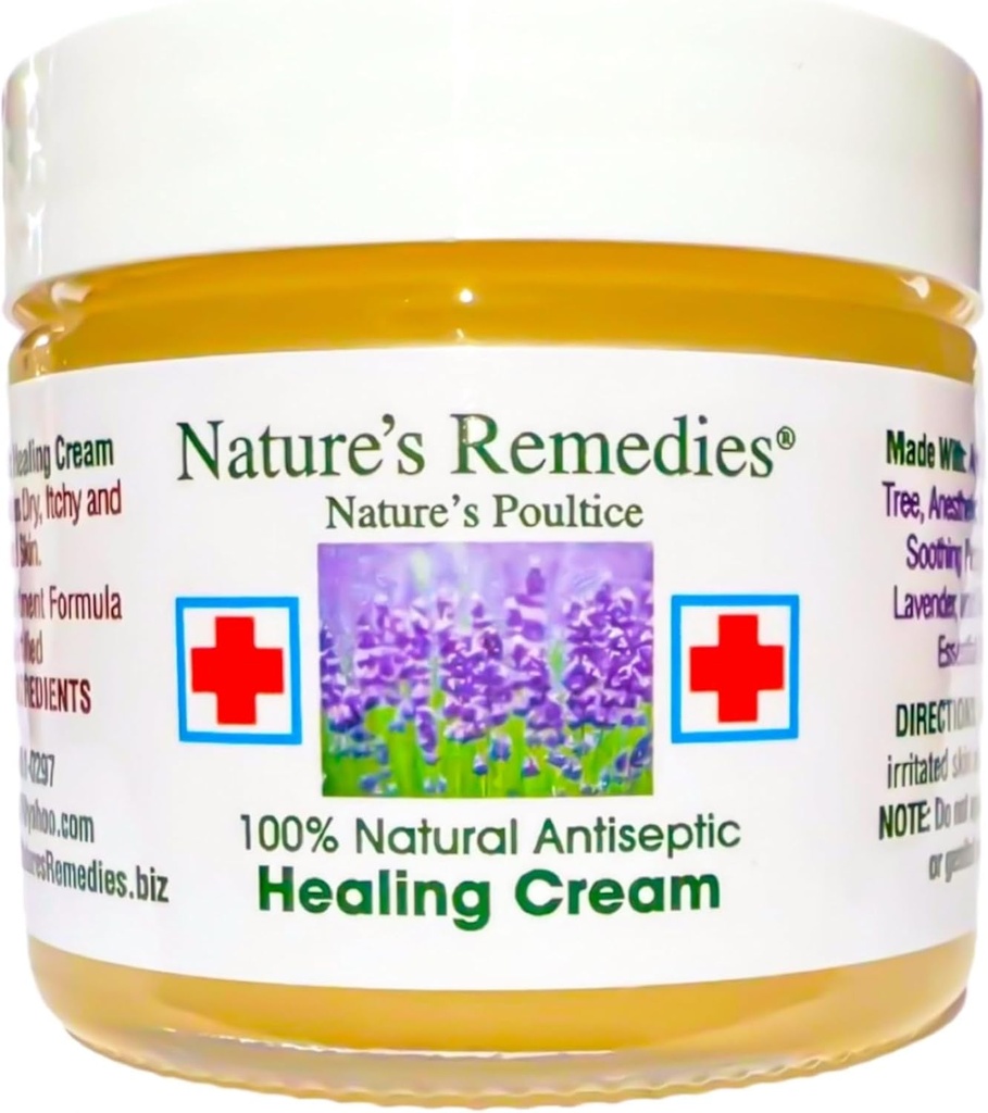"100% Natürliche antiseptische Heilcreme" heilt und lindert infizierte Haut, Bed Sores, Druck Sores, Wounds, schmerzhafte Ulcers, Juckreiz, Scrapes, Rashes, Cuts, Burns, Poison Ivy, Eczema, Psoriasis 2 Unze