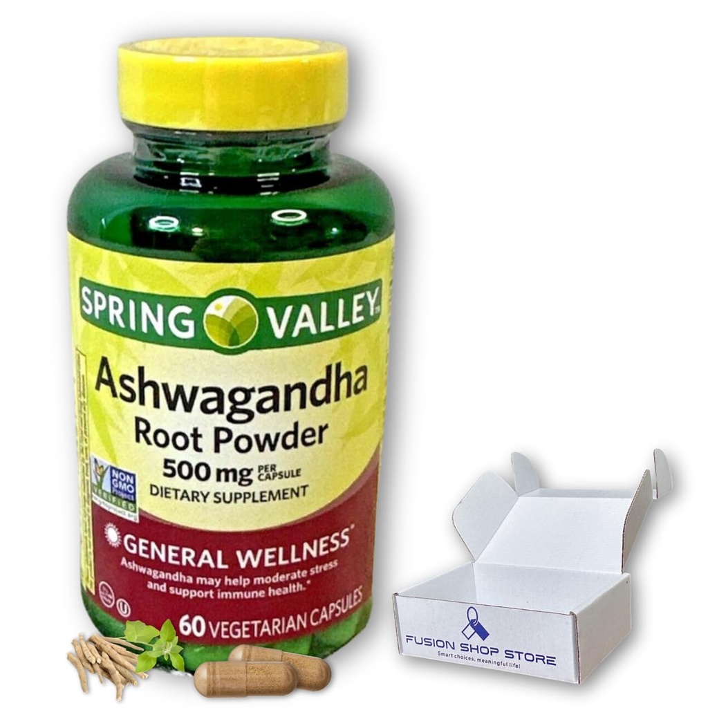 Ashwagandha- 500mg Wurzelpulver, 60 Kapseln (Pack von 1)