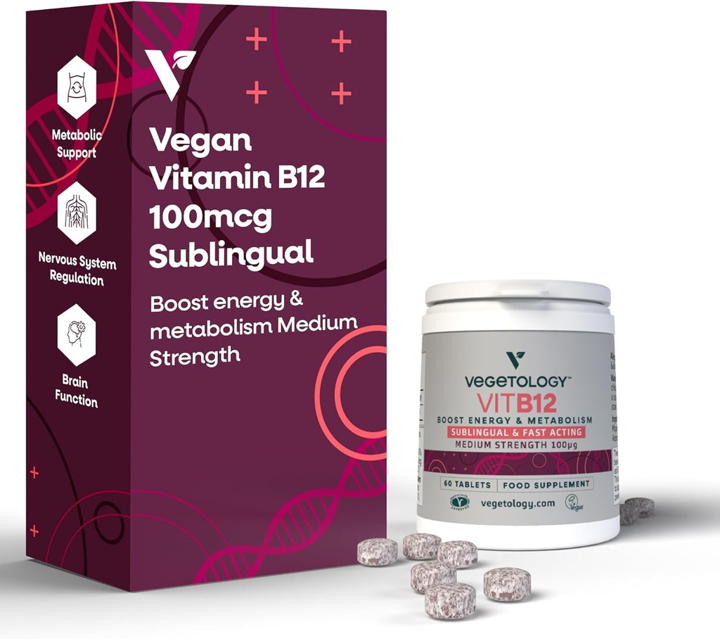 Vegan Vitamin B12 Sublingual Supplement — für Metabolismus und Energie, Vitamine und Nahrungsergänzungsmittel — (60 Tabletten)