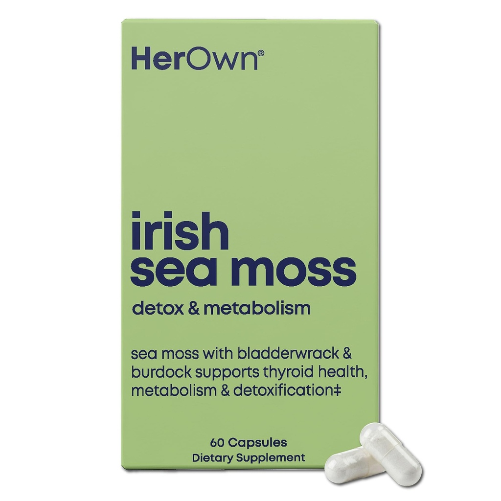 Ihre eigenen Irish Sea Moss Capsules, Burdock Root, Bladderwrack, Detox, Metabolismus, Immununterstützung, Hautgesundheit, Natural Joint Support, Nährstoff Rich Superfood High in Minerals, 60 Count