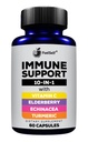 Supplément pour booster de soutien immunitaire avec Elderberry, Vitamine C, Echinacea, Curcuminoides Turmériques, Vitamine E, Vitamine B6, Zinc, L-Glutamine HCL, Ail, Lactobacillus Acidophilus :: 60 Compte, 1 Pack