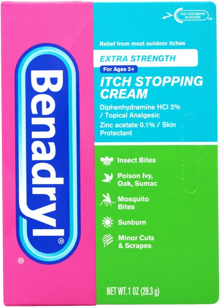 Benadryl Itch Stoppende Creme Extra Stärke 1 oz (Pack von 5)
