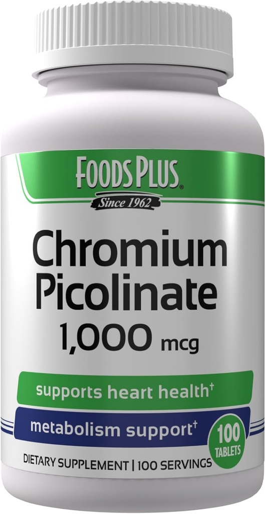 Chrom Picolinat 1.000 mcg Mineralische Beilage, Überlegene Apsorption, Chrom-Ergänzung, 100 Portionen