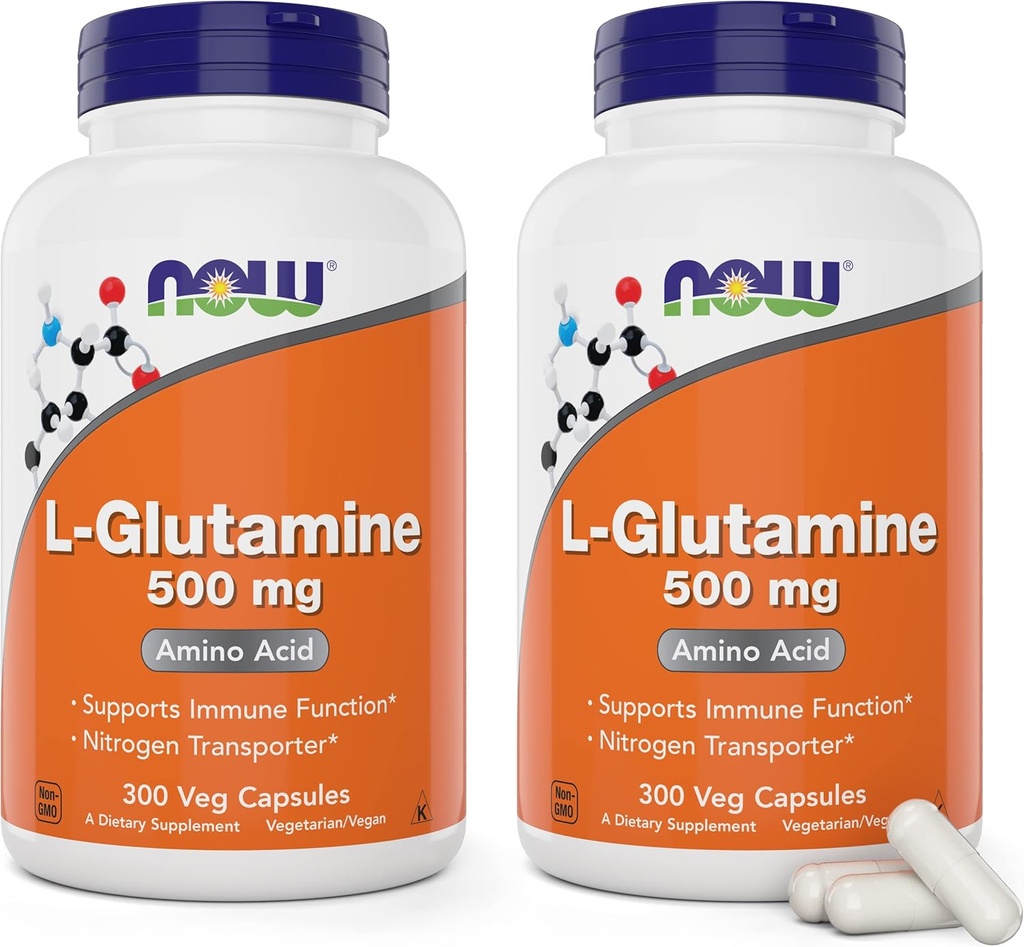 Jetzt L-Glutamin 500mg 300 Veg Kapseln (Pack von 2) - Non-GMO Supplement - Vegan Lglutamin 500 mg Kapseln