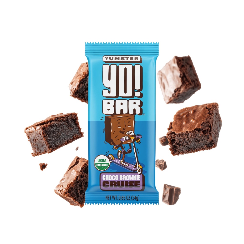 Yo! Bar by Bearded Brothers Vegan Organic Kids Bar, Chocolate (25 Bars) - Gluten Free, Paleo e Whole 30 | Soy Free, Non-GMO, Basso glicemico, Senza zucchero Aggiunto, Fibra + Cibo interi