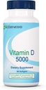 Nutra Biogenesis Vitamin D 5000 - Vitamin D3 5000 IU Softgel Kapseln für Männer und Frauen, VIT D Supplement für Immununterstützung, Gesunde Zähne & Knochengesundheit - 90 Softgels