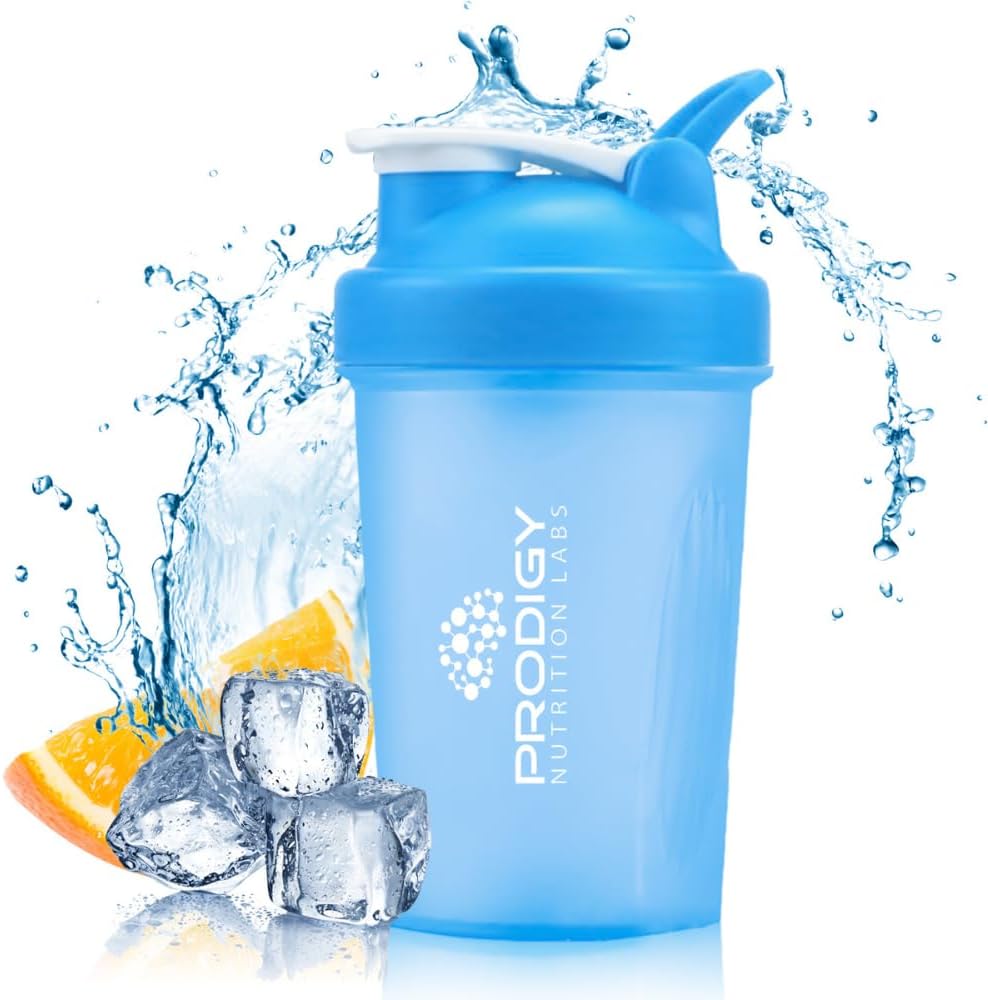 Bottiglia di Shaker Premium di Prodigy Nutrition Labs Perfetta per le Shakes Proteine e Pre Workout -14 Ounce (Blue)