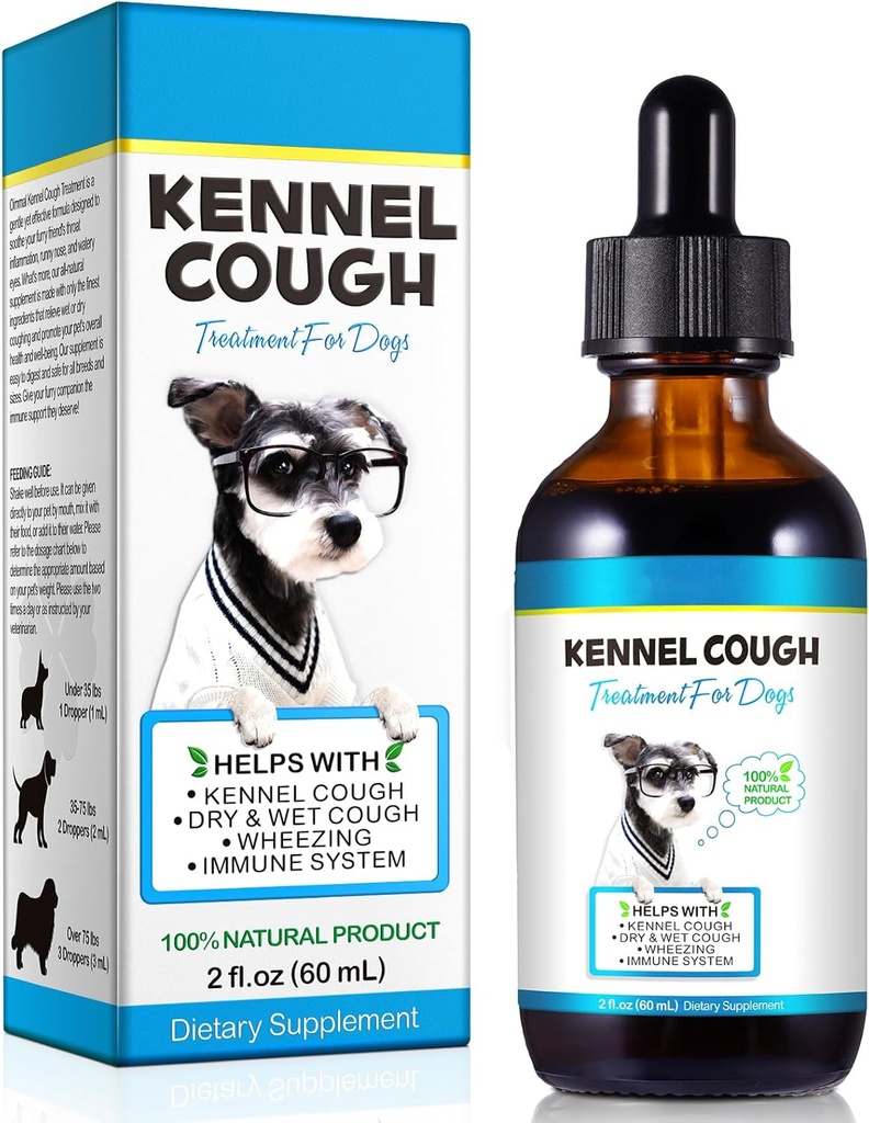 Kennel Hustenbehandlung für Hunde, Kennel Husten Kräutertropfen - 2.02 Fl.oz / 60 ml