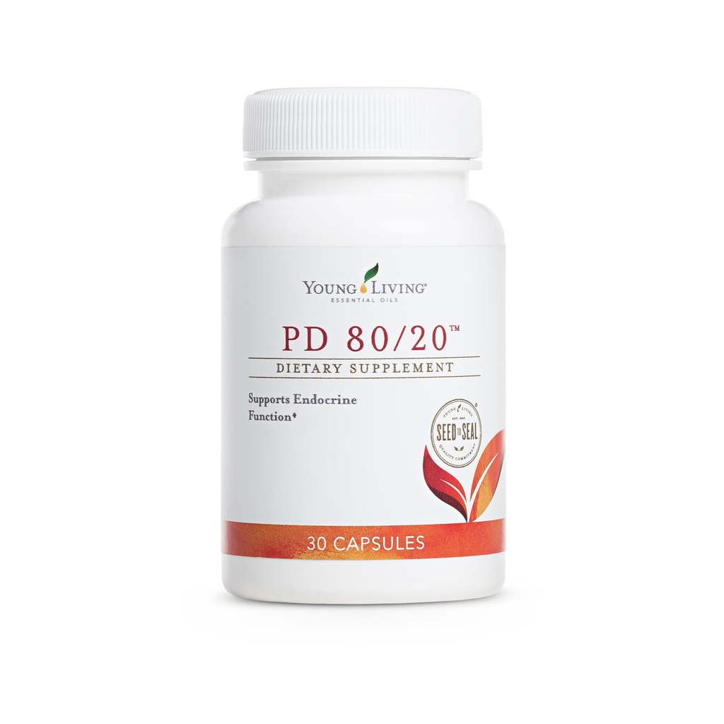Young Living - PD 80/20 Nahrungsergänzung 30 Kapseln | Daily Endocrine Function Support | Mit Pregnenolone & DHEA | Unterstützung Hormon Balance & Energie