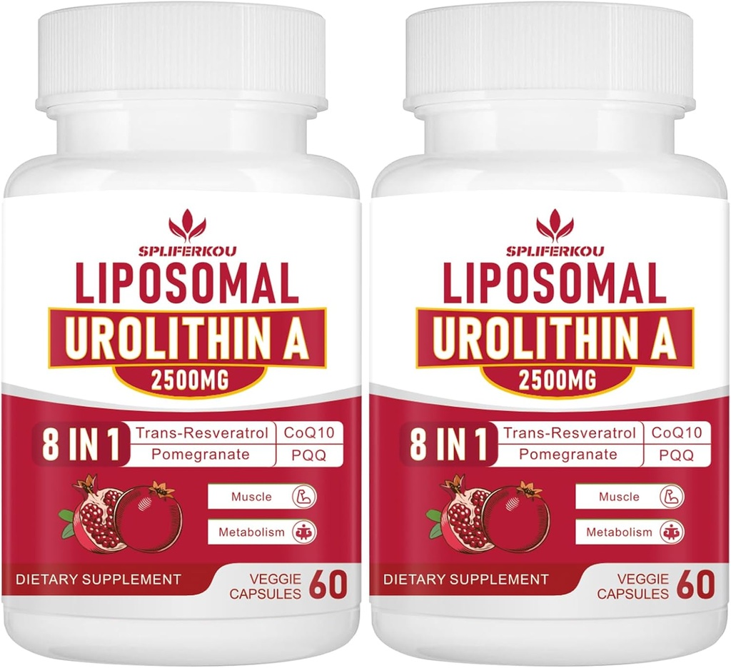 Liposomal Urolithin A Supplemento 2500mg, Boost Energy, 60Capsules