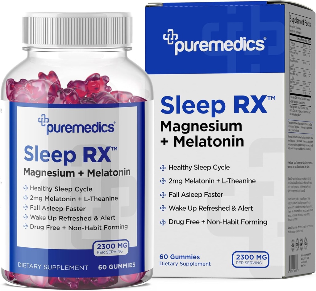 Gomma del sonno, Supporto calma + sonno, Melatonina di 2 mg, L-teanina, Camomilla, Balm di limone, Fiore della passione, Gentle Sleep Aid, Fragola 60 Conte