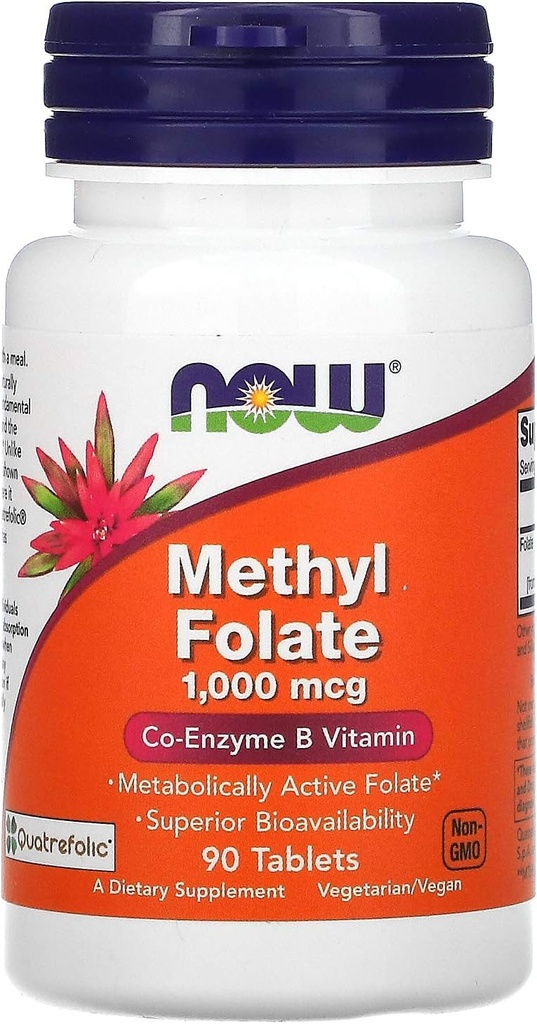 Nourriture, folate de méthyle, 1 000 mcg, 90 comprimés