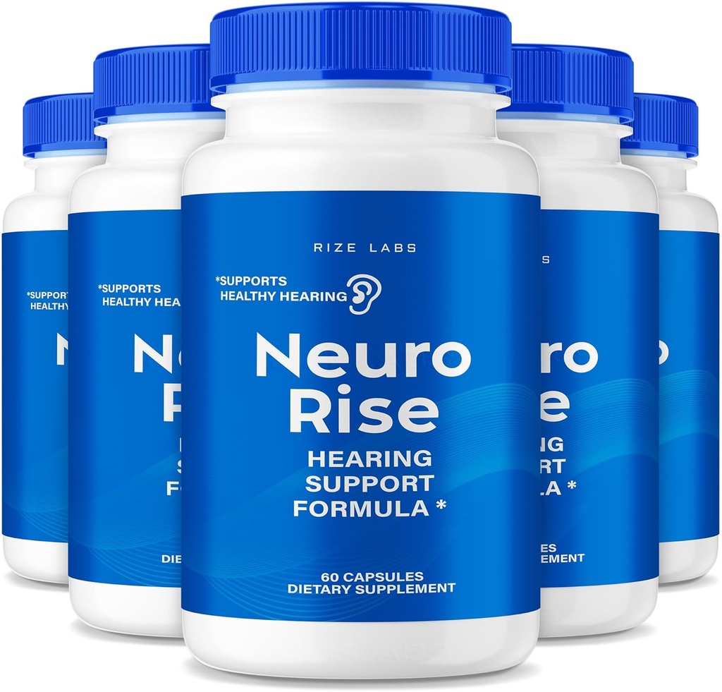rize labs - Neuro-Rise-Kapseln, Hörgeräte-Ergänzung, Pillen zur Unterstützung gesunden Gehörs, Advanced Formula for Ear Health, Tinnitus & Noise Relief (300 Kapseln)