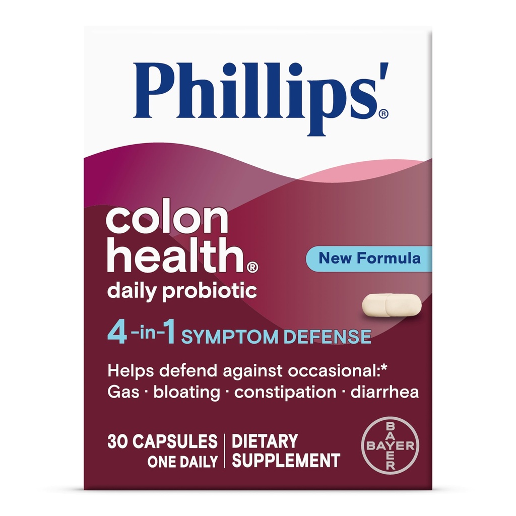 Phillips' Colon Health Probiotic Capsules, Bouteille de 30 tasses - Acheter des paquets et économiser (Pack de 2)