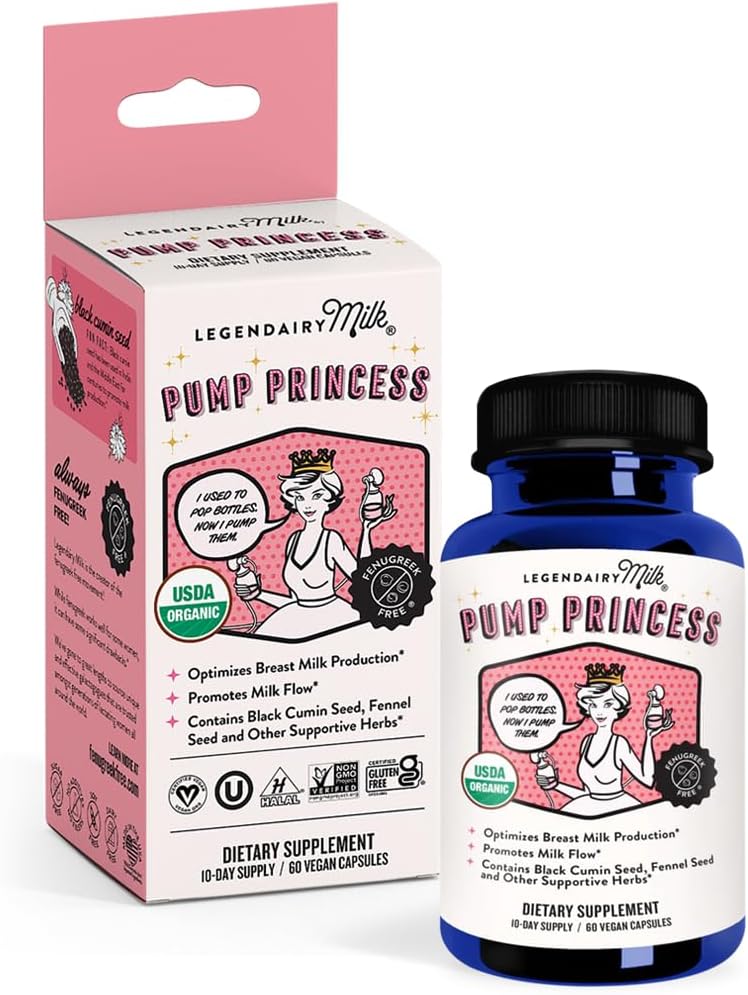 Legendairy Milk Pompa organica Princess Lactation Blend, 60 CT